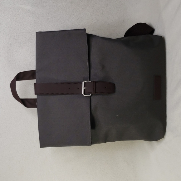 Issey Miyake Handbags - Issey Miyake Parfums Gray Canvas Faux Leather Bag